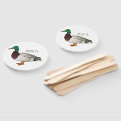 Mallard duck cartoon illustration ハンドファン (組立なし)