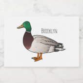 Mallard duck cartoon illustration  フードラベル (シングルラベル)