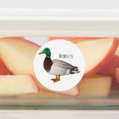 Mallard duck cartoon illustration ラベル (貼付)