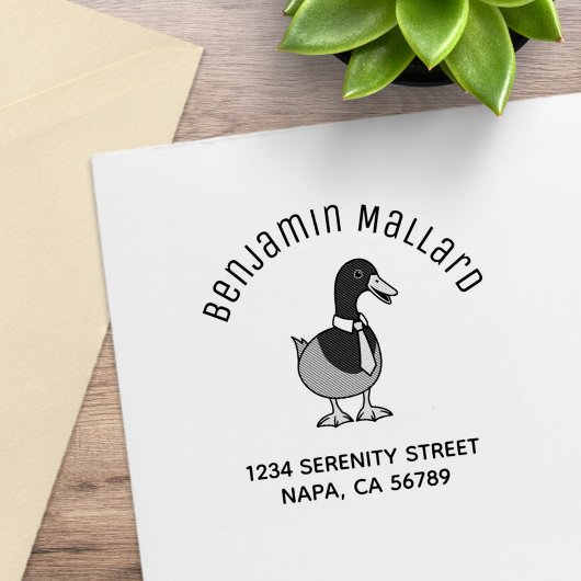 Mallard Duck Collar Necktie Arch Address ラバースタンプ