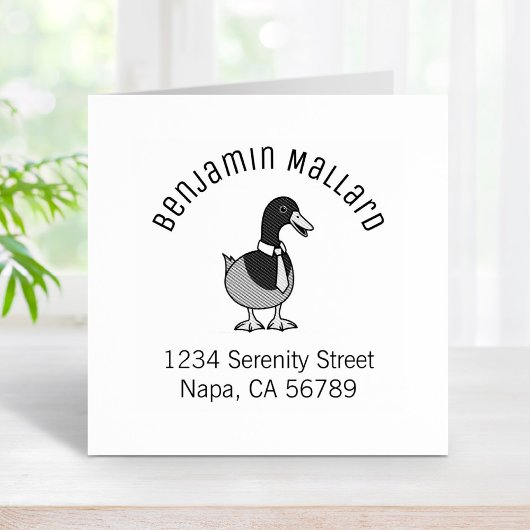 Mallard Duck Collar Necktie Arch Address ラバースタンプ
