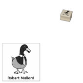 Mallard Duck Collar Necktie Custom Name 1x1 ラバースタンプ (押印)
