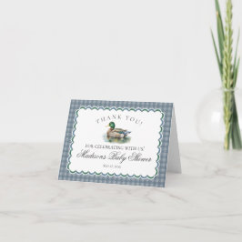 Mallard Duck Hunting Blue Gingham Thank You Card  サンキューカード