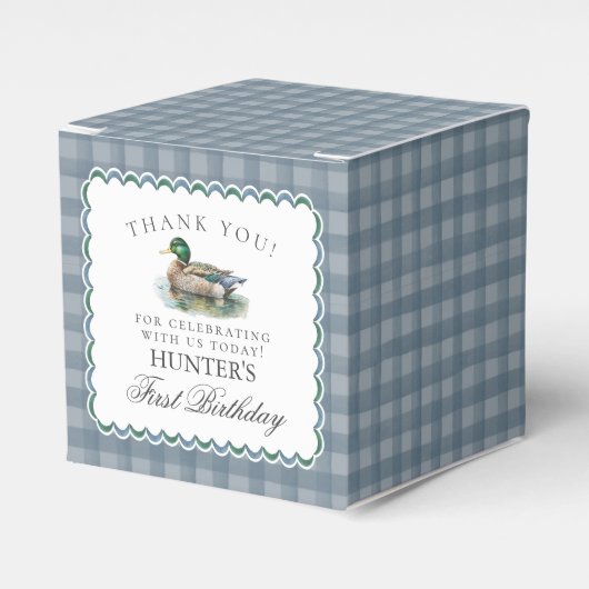 Mallard Duck Hunting Boy Birthday Favor Boxes フェイバーボックス (正面サイド)