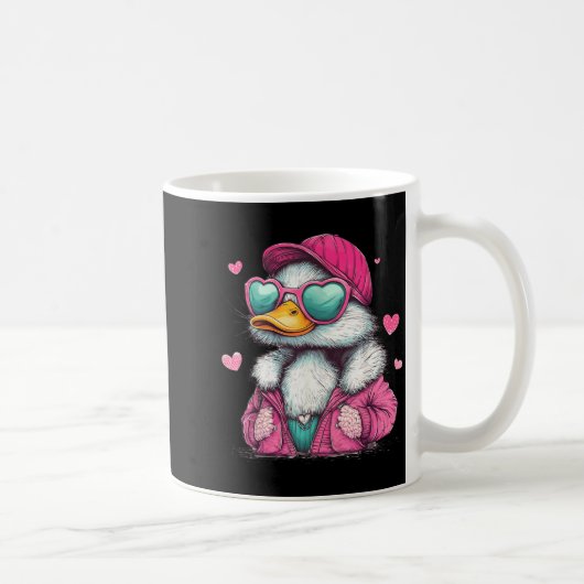 Mallard Duck Hunting Funny Valentine's Day Heart G コーヒーマグカップ (右)