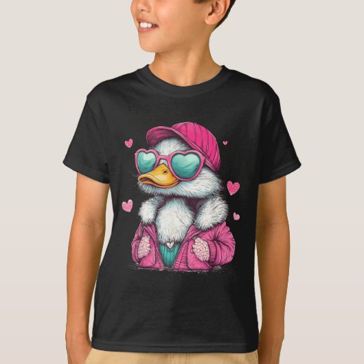 Mallard Duck Hunting Funny Valentine's Day Heart G Tシャツ (正面)
