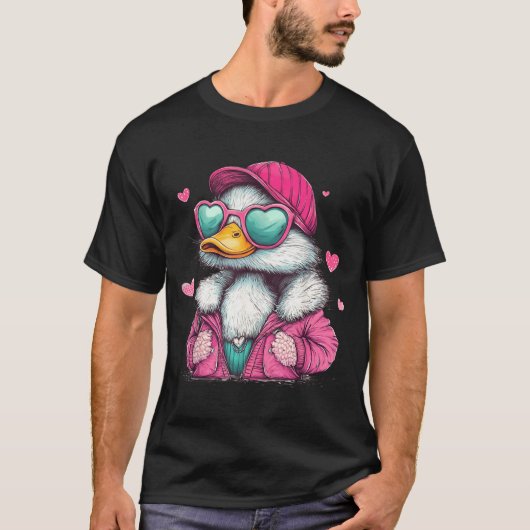 Mallard Duck Hunting Funny Valentine's Day Heart G Tシャツ (正面)