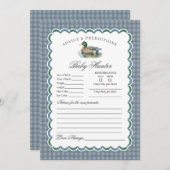 Mallard Duck Hunting Gingham Advice for Baby Card 招待状 (正面/裏面)