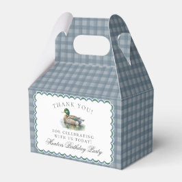 Mallard Duck Hunting Gingham Birthday Favor Boxes フェイバーボックス
