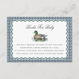 Mallard Duck Hunting Gingham Books for Baby Card エンクロージャーカード