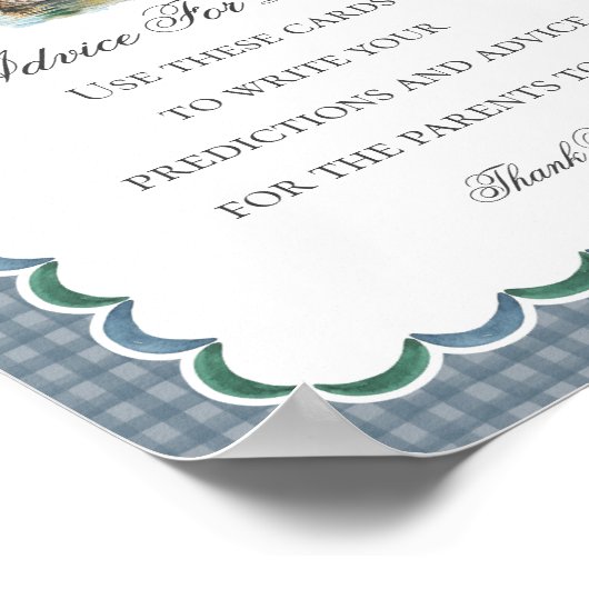 Mallard Duck Hunting Gingham Boy Advice for Baby ポスター (角)