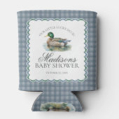 Mallard Duck Hunting Gingham Boy Baby Shower Favor 缶クーラー (裏面)