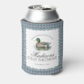 Mallard Duck Hunting Gingham Boy Birthday Favor 缶クーラー (缶裏面)
