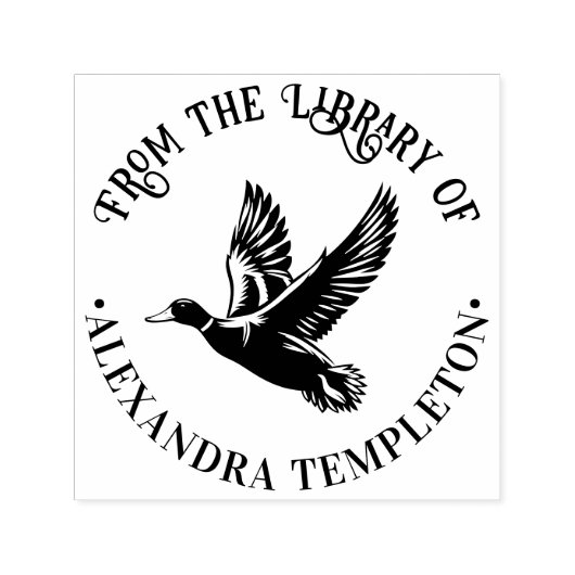 Mallard Duck in Flight Library Book Name セルフインキングスタンプ (デザイン)