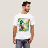 Mallard Duck in Light and Color 040924AREF118 - Wa Tシャツ (正面フル)