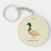 Mallard Duck Keychain Modern Minimal Illustration キーホルダー (正面)