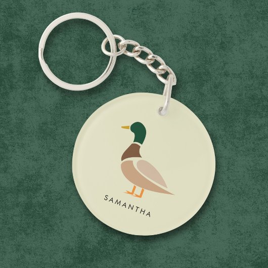 Mallard Duck Keychain Modern Minimal Illustration キーホルダー