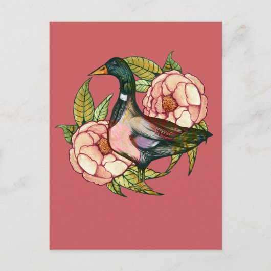 Mallard Duck Peony Nature Lovers                   ポストカード (正面)