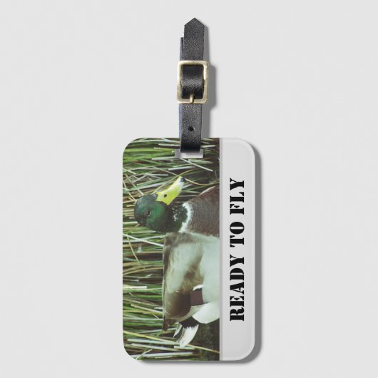 Mallard Duck Photo Male Birdを飛ぶ準備ができている ラゲッジタグ (正面縦)