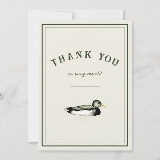 Mallard Duck Thank You Card 招待状 (正面)