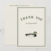 Mallard Duck Thank You Card 招待状 (正面/裏面)