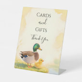 Mallard Duck with Duckling Baby Shower Table Sign 台座サイン (正面)