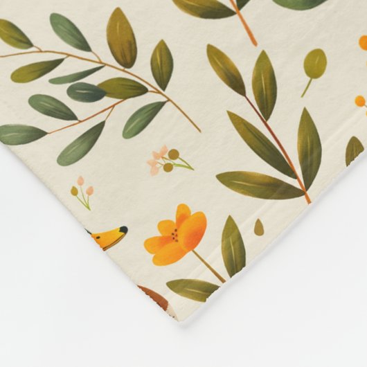 Mallard Ducks in A Forest Pattern  フリースブランケット (角)