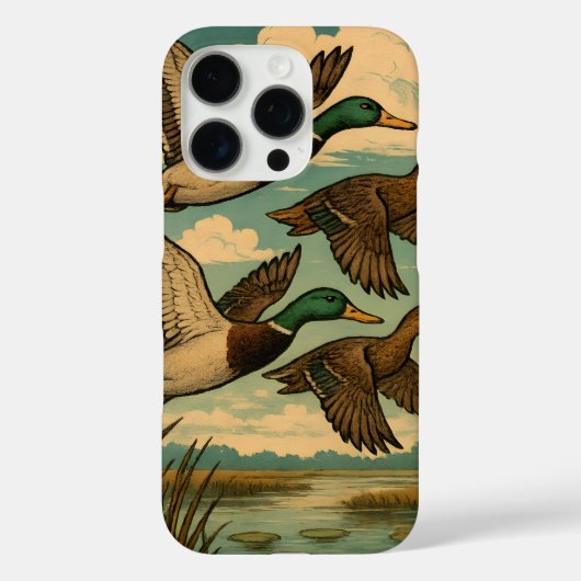 Mallard Ducks in Flight Wildlife Art Case-Mate iPhoneケース (裏面)