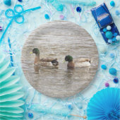 Mallard Ducks Photo Paper Plates ペーパープレート (パーティー)