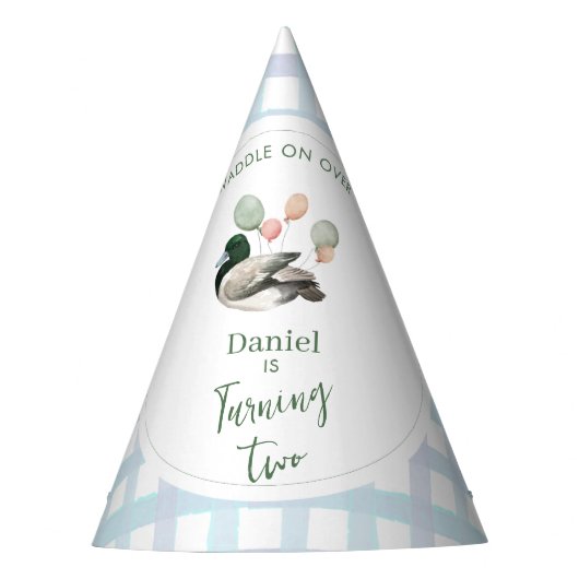 Mallard Lucky Duck Any Age Birthday  パーティーハット (正面)