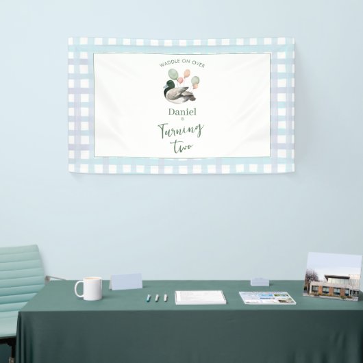 Mallard Lucky Duck Any Age Birthday 横断幕 (トレードショー)