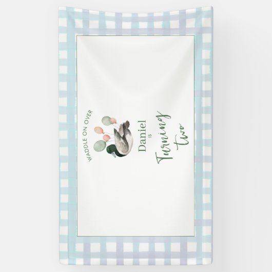 Mallard Lucky Duck Any Age Birthday 横断幕 (縦)