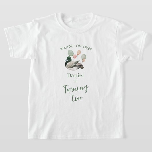 Mallard Lucky Duck Any Age Birthday  Tシャツ (レイダウン)