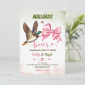 Mallard or bows Gender reveal 招待状 (スタンド正面)