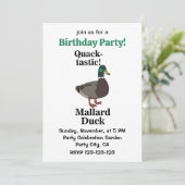 Mallard Quack-Tastic Duck Birthday Party 招待状 (スタンド正面)