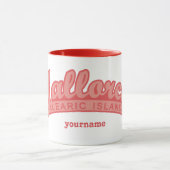 MALLORCAスペインのカスタムなモノグラムのマグ マグカップ (中央)