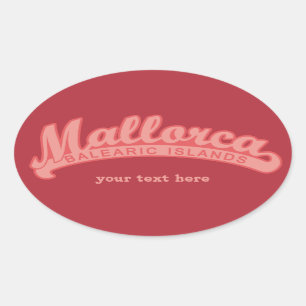 MALLORCAスペインカスタムな文字及び色のステッカー 楕円形シール