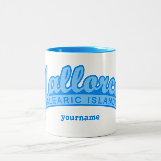MALLORCAスペインカスタムモノグラムマグ ツートーンマグカップ (中央)