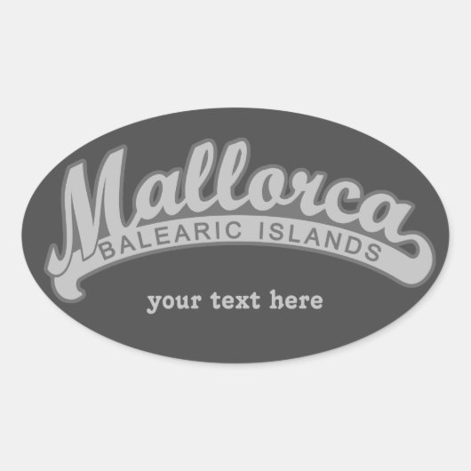MALLORCAスペインカスタム文字&カラーシール 楕円形シール (正面)
