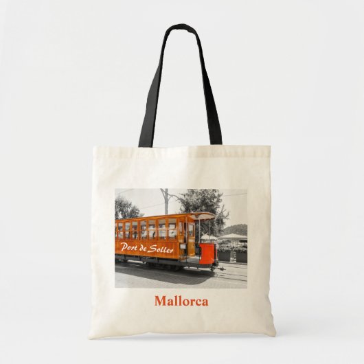 Mallorca Port de Soller Oldのの市街電車の記念品 トートバッグ (正面)
