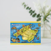 Mallorca Spain Map Postcard ポストカード (スタンド正面)