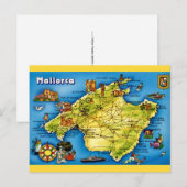 Mallorca Spain Map Postcard ポストカード (正面/裏面)