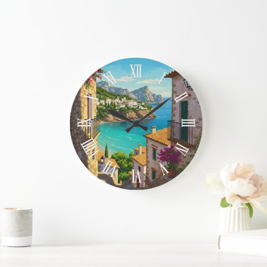 Mallorca Spain Travel ラージ壁時計 (ホーム)