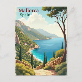 Mallorca Spain Travel Art Vintage ポストカード