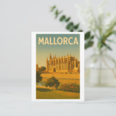 Mallorca Vintage Retro Cathedral ポストカード (スタンド正面)