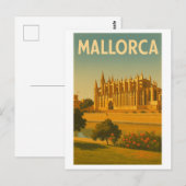 Mallorca Vintage Retro Cathedral ポストカード (正面/裏面)