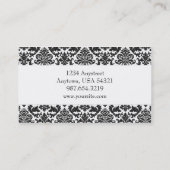Mallory #1のシックで黒いダマスク織の名刺 名刺 (裏面)