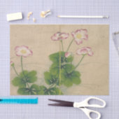 Mallow flowers by Zhang Ruoai 薄葉紙 (クラフト)