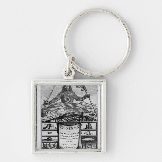 Malmesburyのトマス・ホッブズ著Frontispiece キーホルダー (正面)