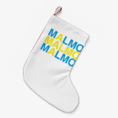 MALMOスウェーデン国旗 スモールクリスマスストッキング (正面 (吊り時))
